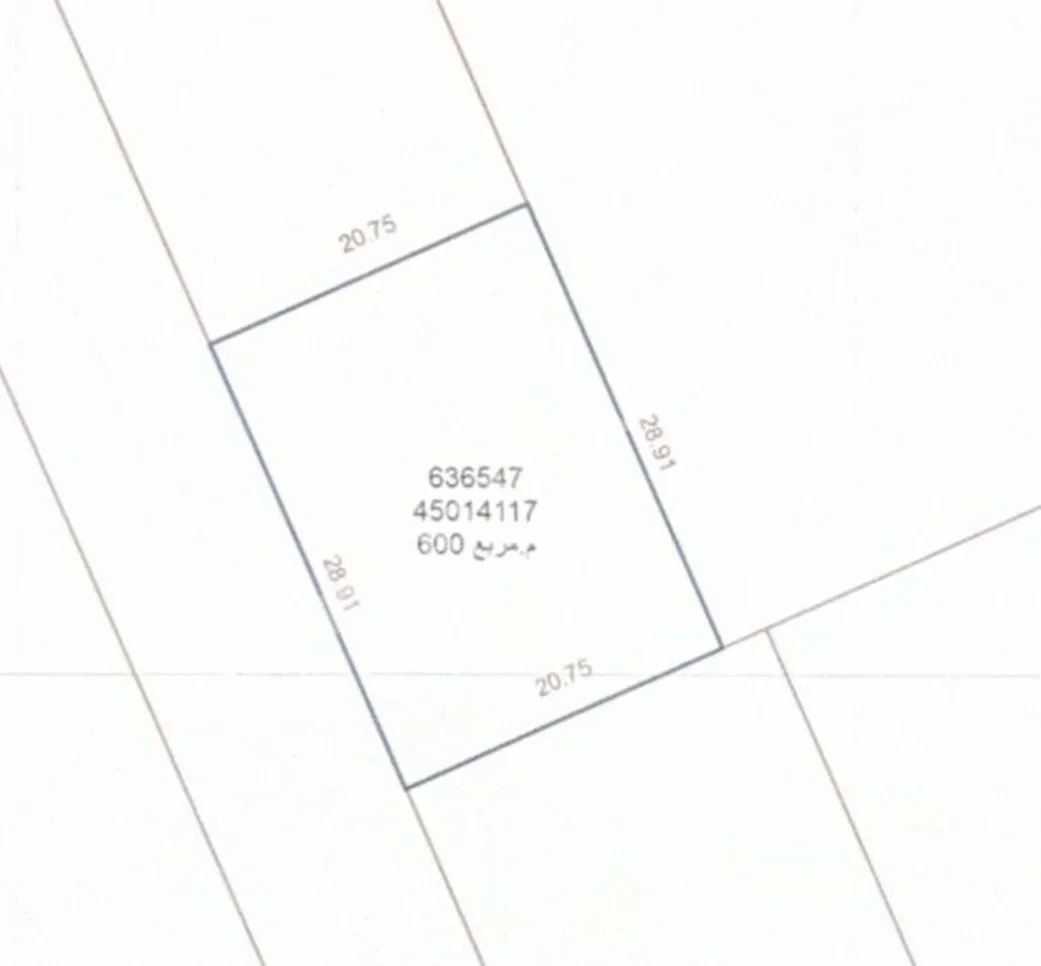 اراضي للبيع في الدوحة  – المطار القديم  -المساحة 600 متر مربع