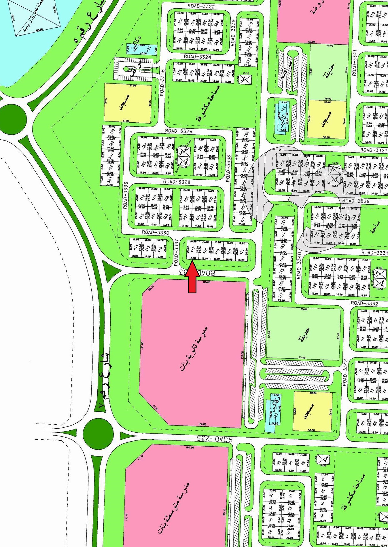 أرض للبيع فى الخيران السكنى ثلاث شوارع أرض للبيع فى الخيران السكنى ثلاث شوارع